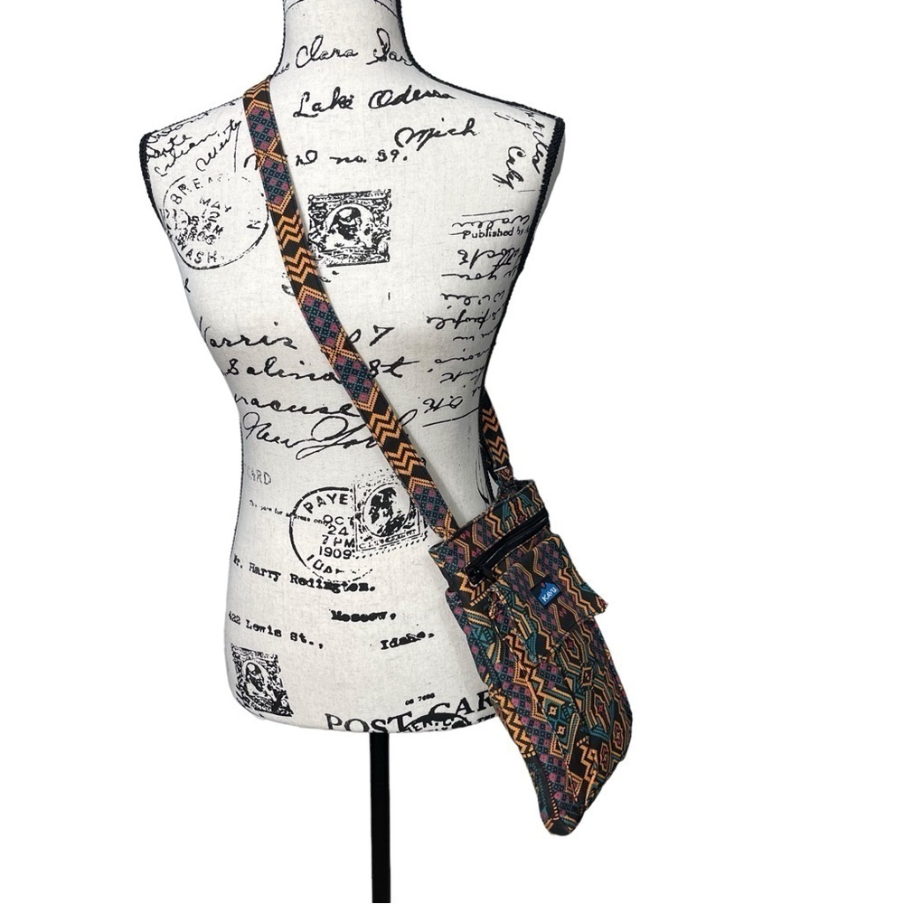Kavu Keeper 100% Sustainable Cotton Tribal Crossbody Orange Black - Picture 6 of 13